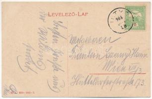 1908 Soborsin, Savarsin; Római katolikus templom, Fő utca, Hunyady gróf kastélya. W.L. 3099-3101-3. ...