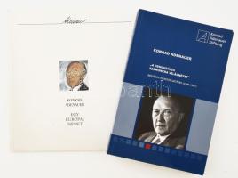 2 db Konrad Adenauer könyv: ,,A demokrácia számunkra világnézet". Beszédek és beszélgetések (1946-1967). Ford.: Dr. Sulányi Péter. Bp., 2013, Konrad Adenauer Stiftung. + Konrad Adenauer élete és működése képekben 1876-1967. Kiadói papírkötés.