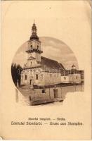 Stomfa, Stampfen, Stupava; templom. Wiesner A. kiadása / Kirche / church (EK)