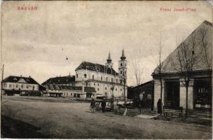 1914 Sasvár, Mária Sasvár, Maria-Schlossberg, Sastín (Sasvár-Morvaőr, Sastín-Stráze); Búcsújáró templom, Fő tér, üzletek / pilgrimage church, main square, shops (r)