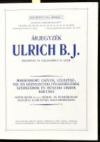 1914 Bp., Ulrich B. J. mindennemű csövek, légszesz-, víz és gőzvezetéki fölszerelések, szerszámok és...