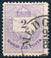 1874 2kr durva gyöngyjavítással (ex Lovász)