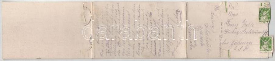 1925 Rozsnyó, Roznava; 3-részes kinyitható panorámalap / 3-tiled folding panoramacard