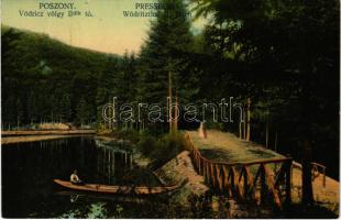 1911 Pozsony, Pressburg, Bratislava; Vödricz völgy II-dik tó, kenu / Wödritzthal II Teich / valley, lake , canoe