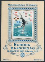 1963 Műkorcsolyázó és Jégtánc EB blokk a sárga szín eltolódásával (zászlók)