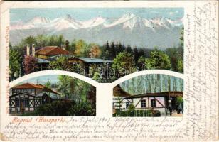 1907 Poprád (Magas-Tátra, Vysoké Tatry); Huszpark. Matejka Vilmos kiadása / hotels (EB)