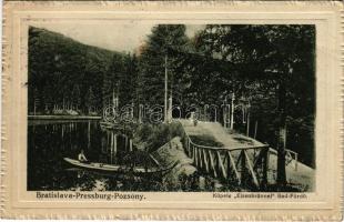 1924 Pozsony, Pressburg, Bratislava; Vödricz völgy II-dik tó, kenu / Wödritzthal II Teich, Kúpele "Eisenbrünnel" Bad-Fürdő / valley, lake , canoe