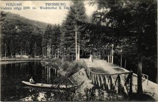 Pozsony, Pressburg, Bratislava; Vödricz völgy II-dik tó, kenu / Wödritzthal II Teich / valley, lake , canoe