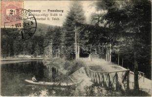 Pozsony, Pressburg, Bratislava; Vödricz völgy II-dik tó, kenu / Vodritzthal II Teich / valley, lake , canoe