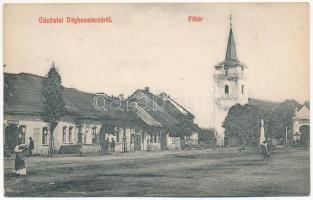 1913 Vágbeszterce, Povazská Bystrica; Fő tér, templom, gyógyszertár. Blüh Mór kiadása / main square, church, pharmacy