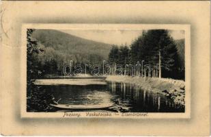 1915 Pozsony, Pressburg, Bratislava; Vaskutacska, csónakázók / Eisenbrünnel / lake, boat (fl)