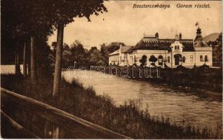 1915 Besztercebánya, Banská Bystrica; Garam részlet, Közfürdő vízgyógyintézet. Havelka József kiadása / Hron riverside, spa (vágott / cut)