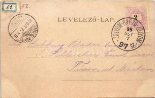 1898 (Vorläufer) Szliács, Sliac; Hungaria Buda szálloda, magyar címer. Ivánszky Elek kiadása / hotel...