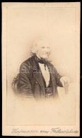 cca 1860 August Heinrich Hoffmann von Fallersleben (1798-1874) német költő portréfotója, keményhátú fotó W. Halffter berlini műterméből, 10x6 cm/ cca 1860 Photo of August Heinrich Hoffmann von Fallersleben (1798-1874) Gemran poet, board photo, W. Halffter, Berlin, 10x6 cm