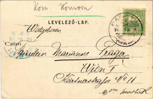 Kovácspatak, Kovacov; Vendéglő, terasz. Kardos Dezső kiadása / restaurant, teras (kis szakadás / sma...