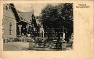 Kovácspatak, Kovacov; Vendéglő, terasz. Stromf Ignác kiadása / restaurant, teras (fl)