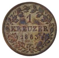 Német Államok / Bajorország 1863. 1kr Ag T:VF 
German States / Bavaria 1863. 1 Kreuzer Ag C:VF