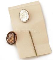 2 db kámea, bross és gomb