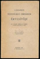 1935-1944 2 db iskolai értesítő/évkönyv: A Budapesti Evangélikus Gimnázium értesítője az 1934/35. iskolai évről. Sérült fűzéssel, a borítótól elváló lapokkal. + A mátyásföldi egyesületi Corvin Mátyás Gimnázium évkönyve az 1943-44. iskolai évről. Fakó borítóval.