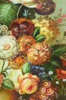 Jelzés nélkül, hátoldalán H. Schwammberger felirattal: Virág csendélet. Olaj, vászon. 80x60 cm