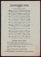 1948 Cserkészfiúk dalai, népi demokratikus propaganda dalok, kétlapos nyomtatvány, kiadja a Cserkészfiúk Szövetsége, szép állapotban