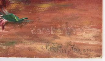 M. Heller Hermann jelzéssel: Csendélet. Olaj, karton. 65x57 cm