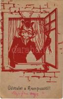 Üdvözlet a Krampusztól! Dombornyomott / Krampus embossed greeting (EK)