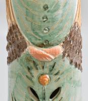 Kiss Roóz Ilona (1920-2010): Lány, magas süveggel. Nagy méretű mázas kerámia, jelzett, hibátlan m: 5...