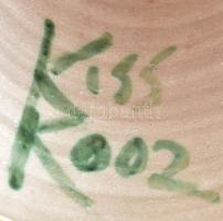 Kiss Roóz Ilona (1920-2010): Lány, magas süveggel. Nagy méretű mázas kerámia, jelzett, hibátlan m: 5...