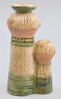 Kiss Roóz Ilona (1920-2010): Anya. lányával. Mázas kerámia, jelzett, hibátlan m: 18 cm