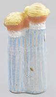 Kiss Roóz Ilona (1920-2010): Éneklő lányok. Mázas kerámia, jelzett, hibátlan m: 22 cm