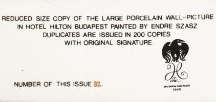 Hollóházi Szász Endre (1926-2003): Békehajó- A Hilton hotelben található eredeti falfestményről kész...