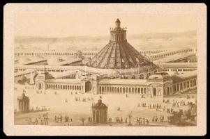 cca 1873 "Bécsi világkiállítás 1873: Das Hauptportal mit der Rotunde", keményhátú fotó, 6x10 cm