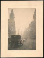 cca 1920-1940 Apponyi-tér (Ferenciek-tere) fotója, fotó kartonon, 8x5 cm