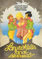 1972 Kálmánchey Zoltán (1942- ): Lányszöktetés apai áldással, filmplakát, Bp., Offset-ny., hajtva, 55,5x40 cm