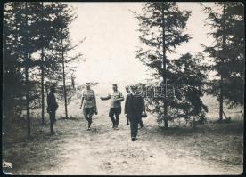 cca 1915 Habsburg-Tescheni Jenő főherceg, a monarchia délnyugati frontjának főparancsnoka Szlavóniában a fronton, hátoldalon feliratozott fotó, 8×11 cm