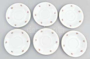 Drasche porcelán teás készlet. Hat személyes, tejkiöntő nélkül. Matricás, jelzett, kopásokkal