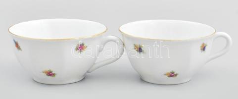 Drasche porcelán teás készlet. Hat személyes, tejkiöntő nélkül. Matricás, jelzett, kopásokkal