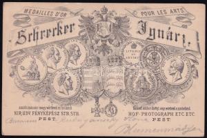 cca 1870 Baronesse Rudnyánszky Ilona Blumenmädchen, keményhátú fotó Schrecker Ignácz pesti műtermébő...