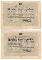 1849. 30kr "Kossuth bankó" (2x) T:F Adamo G103