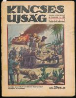 1943 Kincses Újság 2 db száma, benne képregények, német hadikitüntetések, stb. Kissé viseltes állapotban.