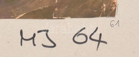 Csepeli Németh Miklós (1934-2012): Alakok. Olaj, papír kartonra kasírozva, jelzett. 60x80 cm Hátolda...