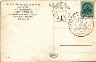 1940 Marosvásárhely, Targu Mures; bevonulás, tüzérség felvonulása Horthy előtt / entry of the Hungar...