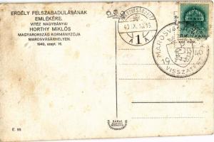 1940 Marosvásárhely, Targu Mures; bevonulás, Horthy és felesége Purgly Magdolna / entry of the Hunga...
