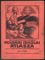cca 1930-1940 2 db iskolai atlasz: Németh József - Koch István: Történelmi atlasz a magyar történele...