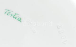 Herendi Tertia virág mintás porcelán kínáló tál. Kézzel festett, jelzett, hibátlan d: 27 cm