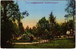 Stubnyafürdő, Túróchévíz, Stubnianske Teplice, Turcianske Teplice; Park részlet / parkpartie / park