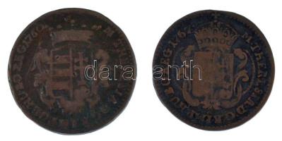 1760. Rézdénár "Mária Terézia / nyílt korona" + 1767. 1/2 Rézdenár "Mária Terézia / Z...