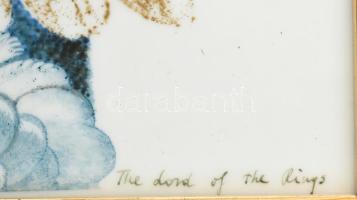 Franyó Tóth István Ferenc (1954- ): Lord of the rings - Gyűrűk ura Herendi porcelánra festett kép. K...