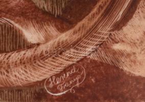 Franyó Tóth István Ferenc (1954- ): Szentivánéji álom Herendi porcelánra festett kép. Kézzel festett...